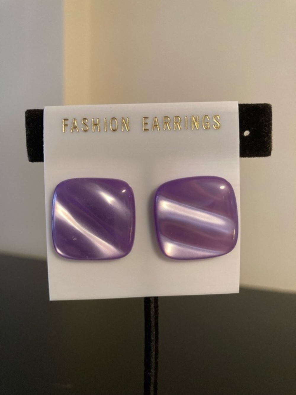 Fashion Jewelry Lavender Swirl Square Stud Earrings